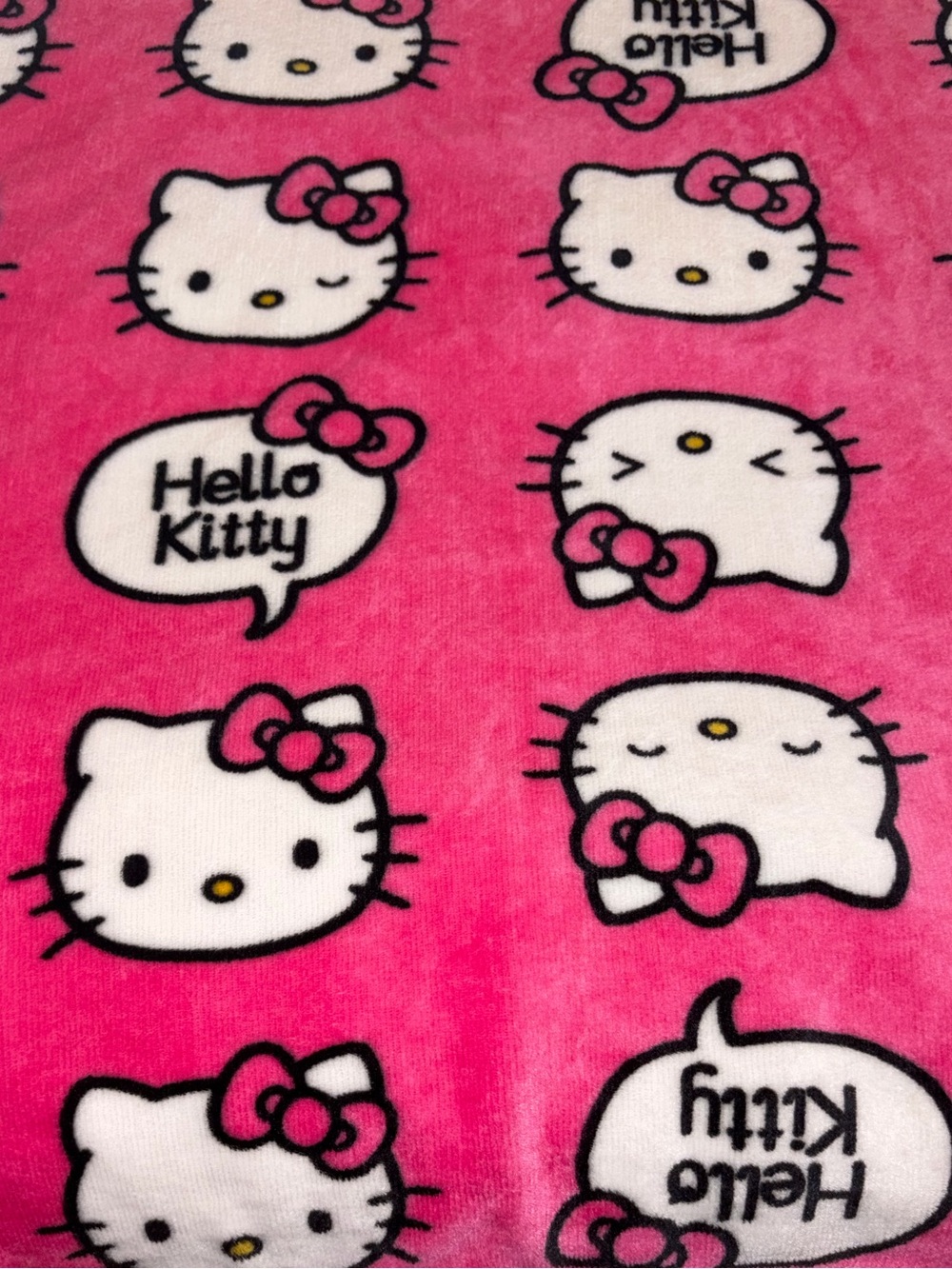 Northwest Hello Kitty Pink Conversation Plush Throw Blanket
